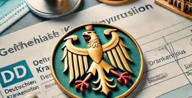 Abbildung des deutschen Flaggensymbols auf einigen Versicherungsdokumenten.