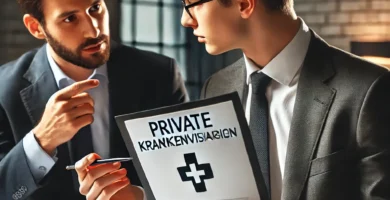 Bild eines Mitarbeiters, der von seinem Chef eine Krankenversicherung erhält