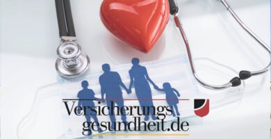 Bild von medizinischen Instrumenten neben der Silhouette einer Familie und einem Herzen