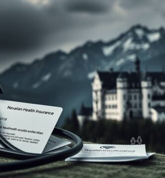 Schwarz-Weiß-Bild von Instrumenten neben einer Krankenakte mit einer Landschaft im Hintergrund