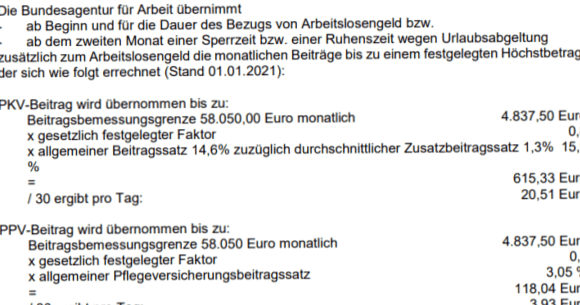 Krankenkassenbeitrag bei Arbeitslosigkeit