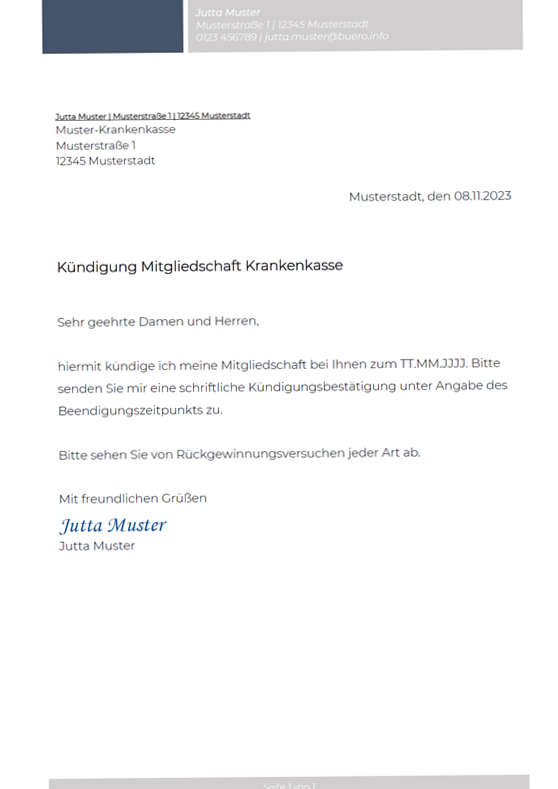 Kündigungsfrist Krankenkassen