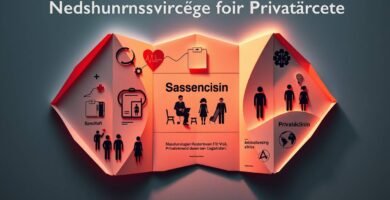 Abbildung auf grauem Hintergrund eines in drei Teile gefalteten Papiers, in der Mitte ein Bild von Ärzten mit Symbolen und Informationen an den Seiten