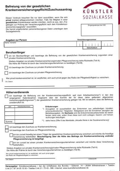 Befreiung von der gesetzlichen Krankenversicherung