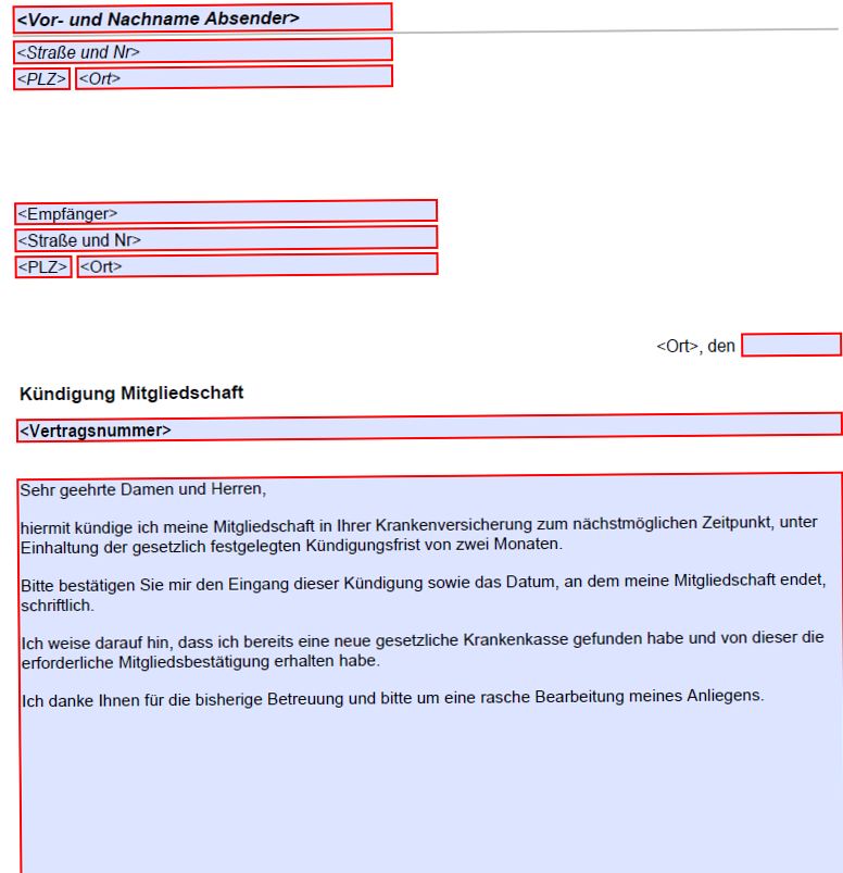 Krankenkasse Kündigung